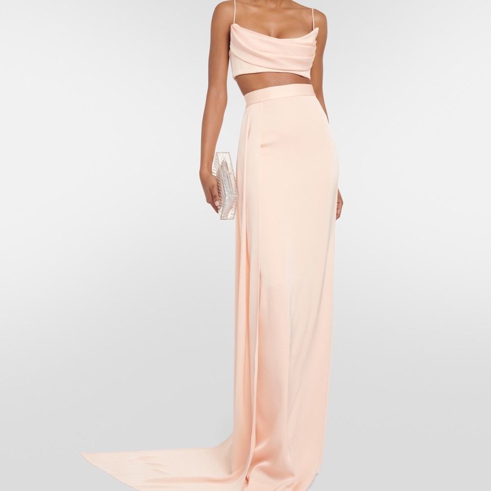 Elegant Peach Two-Piece Gown